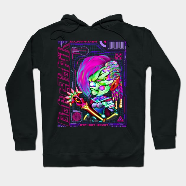 Cyberpunk Warrior Girl BoRGToPiA 007 Hoodie by BoRGToPiA